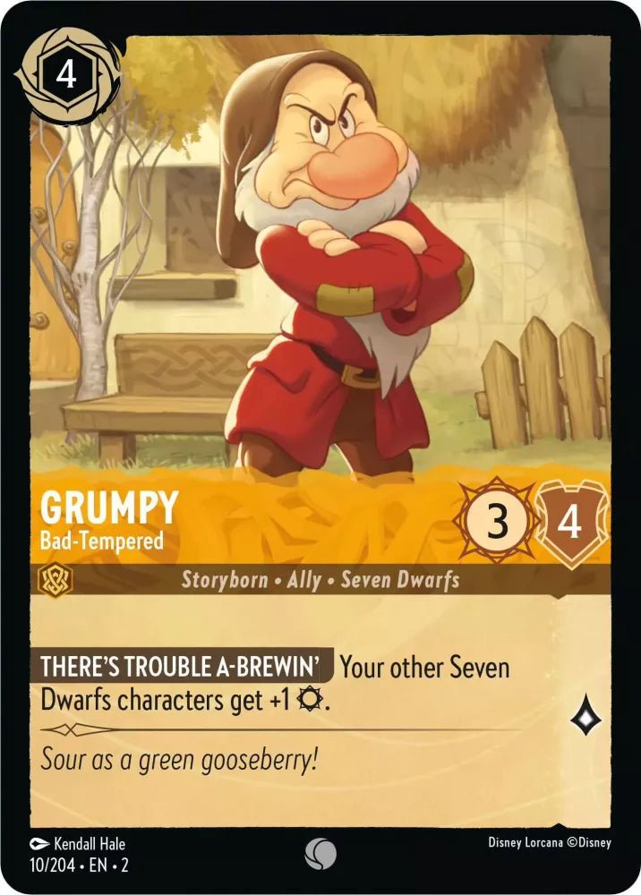 Disney Lorcana - [10/204][S2] - GRUMPY - Bad-Tempered ENG FOIL [M/NM] - The Great Illuminary -