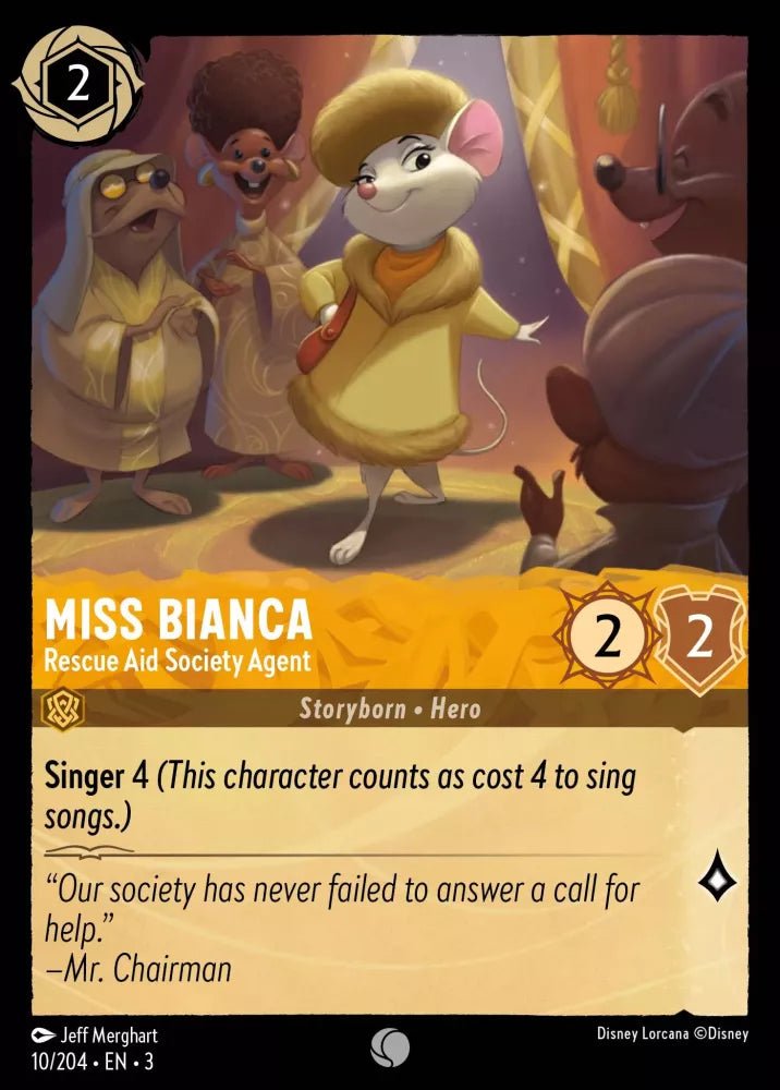 Disney Lorcana - [10/204][S3] - MISS BIANCA - Rescue Aid Society Agent ENG FOIL [M/NM] - The Great Illuminary -