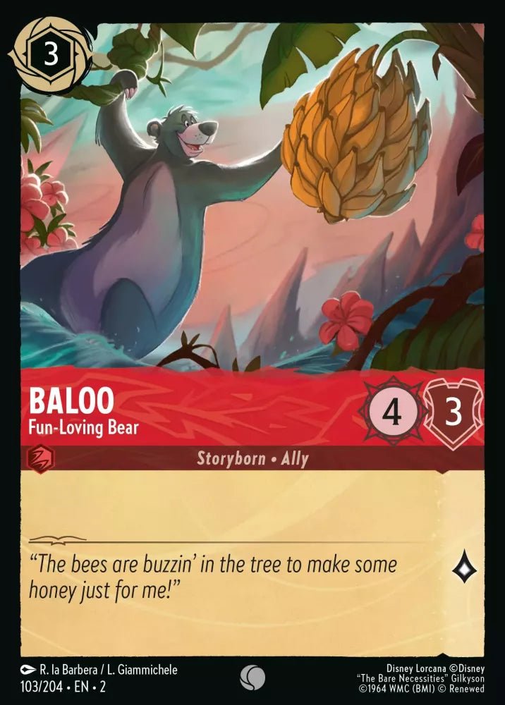 Disney Lorcana - [103/204][S2] - BALOO - Fun-Loving Bear ENG FOIL [M/NM] - The Great Illuminary -