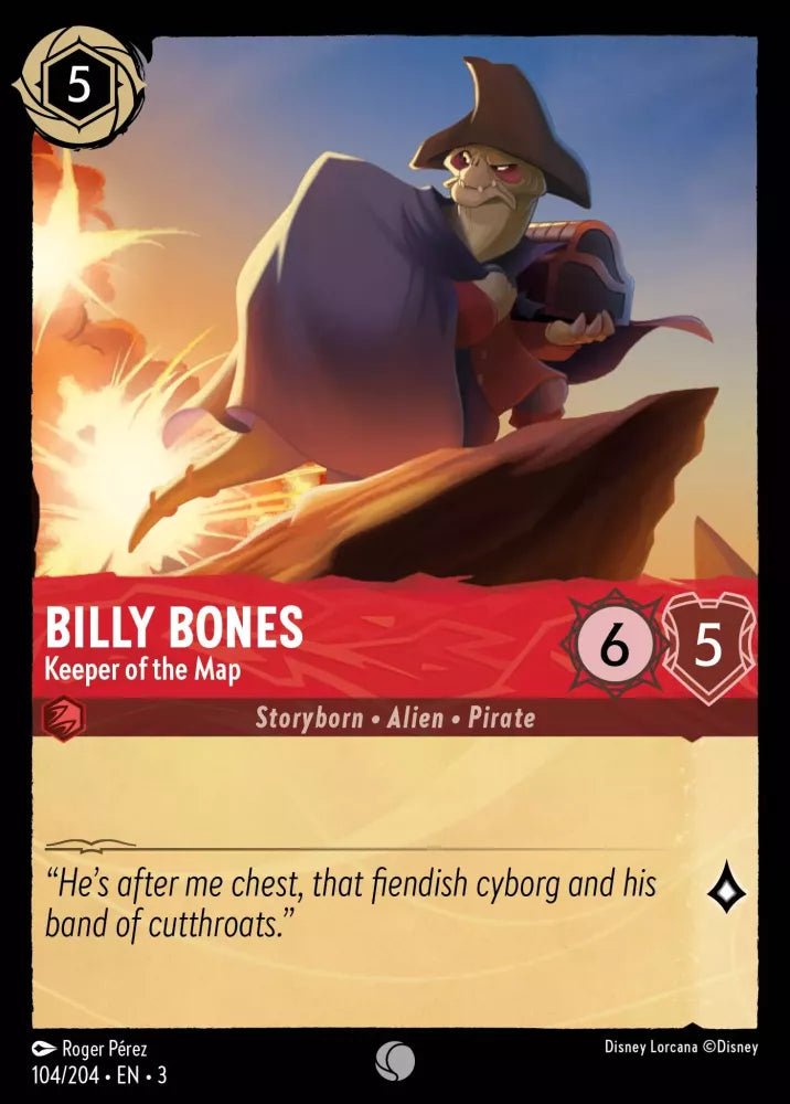 Disney Lorcana - [104/204][S3] - BILLY - Bones Keeper of the Map ENG FOIL [M/NM] - The Great Illuminary -