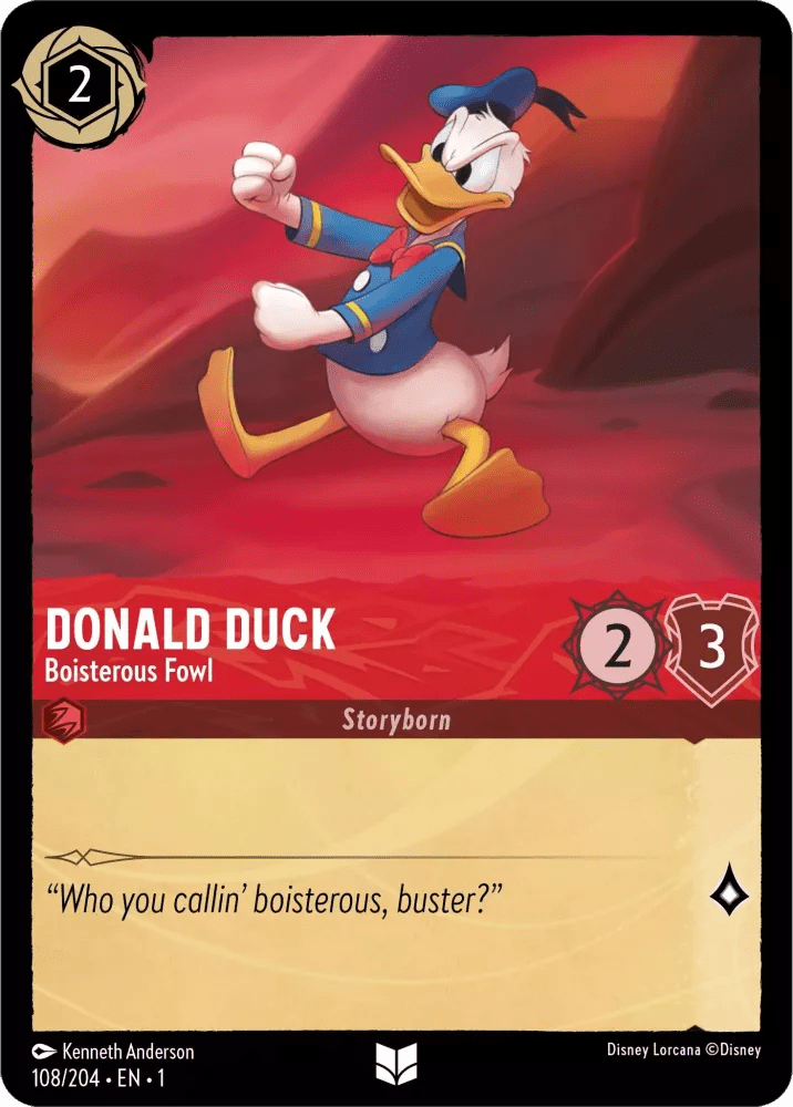 Disney Lorcana - [108/204] - DONALD DUCK - Boisterous Fowl ENG FOIL [M/NM] - The Great Illuminary -