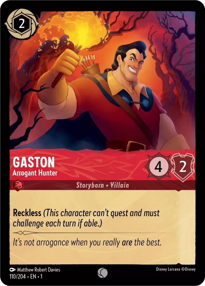 Disney Lorcana - [110/204] - GASTON - Arrogant Hunter ENG FOIL [M/NM] - The Great Illuminary -