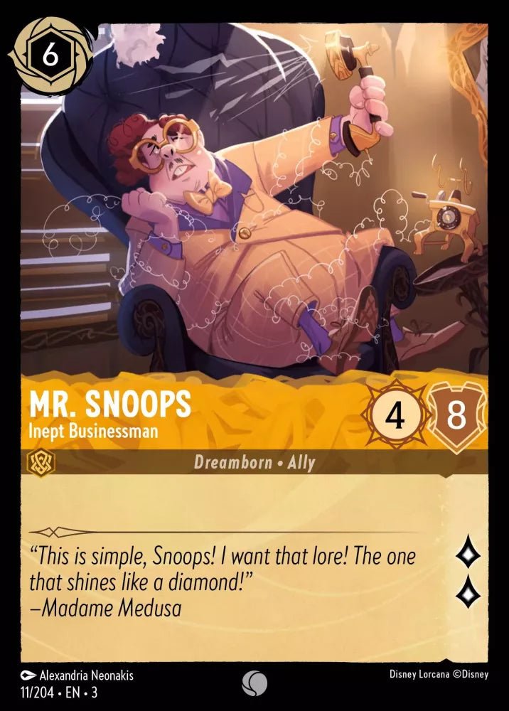 Disney Lorcana - [11/204][S3] - MR. SNOOPS - Inept Businessman ENG FOIL [M/NM] - The Great Illuminary -