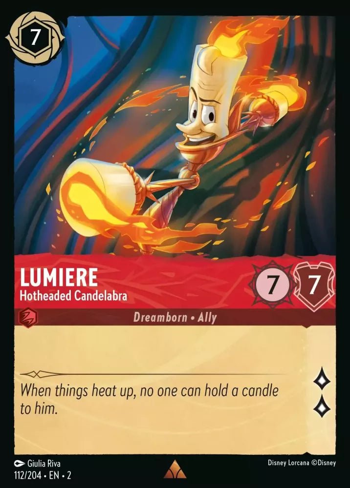 Disney Lorcana - [112/204][S2] - LUMIERE - Hotheaded Candelabra ENG FOIL [M/NM] - The Great Illuminary -