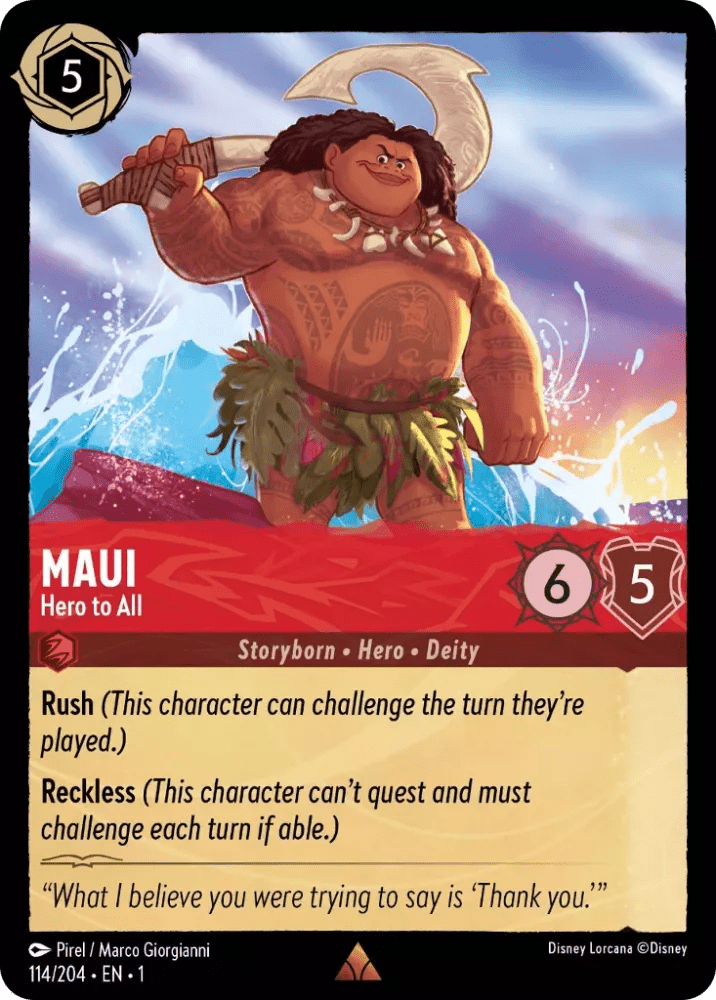 Disney Lorcana - [114/204] - MAUI Hero to All ENG FOIL [M/NM] - The Great Illuminary -