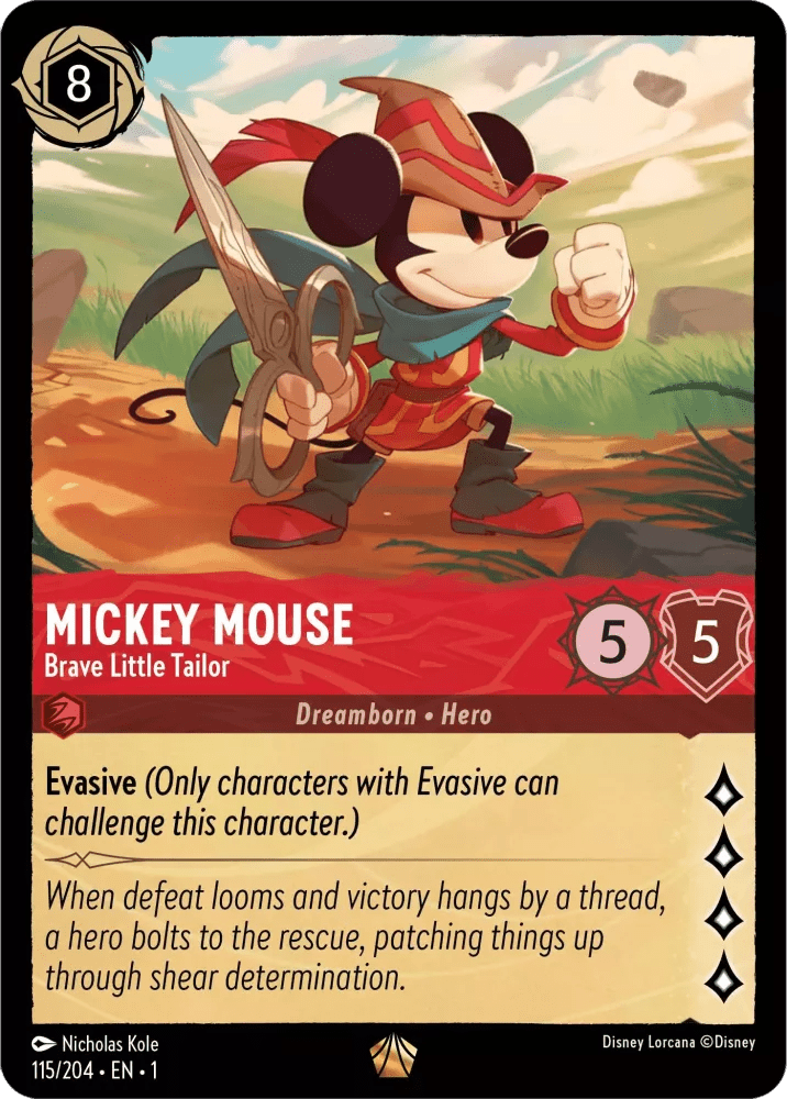 Disney Lorcana - [115/204] - MICKEY MOUSE - Brave Little Tailor ENG FOIL [M/NM] - The Great Illuminary -