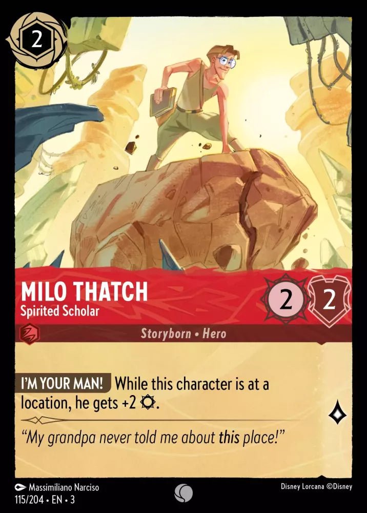 Disney Lorcana - [115/204][S3] - MILO THATCH - Spirited Scholar FOIL [M/NM] - The Great Illuminary -