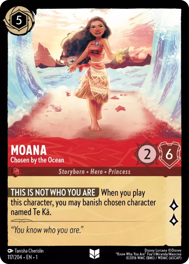 Disney Lorcana - [117/204] - MOANA - Chosen by the Ocean ENG FOIL [M/NM] - The Great Illuminary -