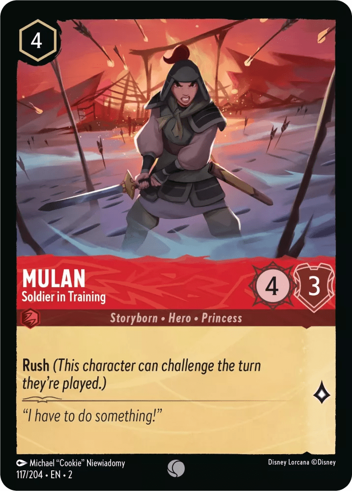 Disney Lorcana - [117/204][S2] - MULAN - Soldier in Training ENG FOIL [M/NM] - The Great Illuminary -