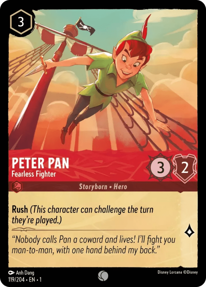 Disney Lorcana - [119/204] - PETER PAN - Fearless Fighter ENG FOIL [M/NM] - The Great Illuminary -