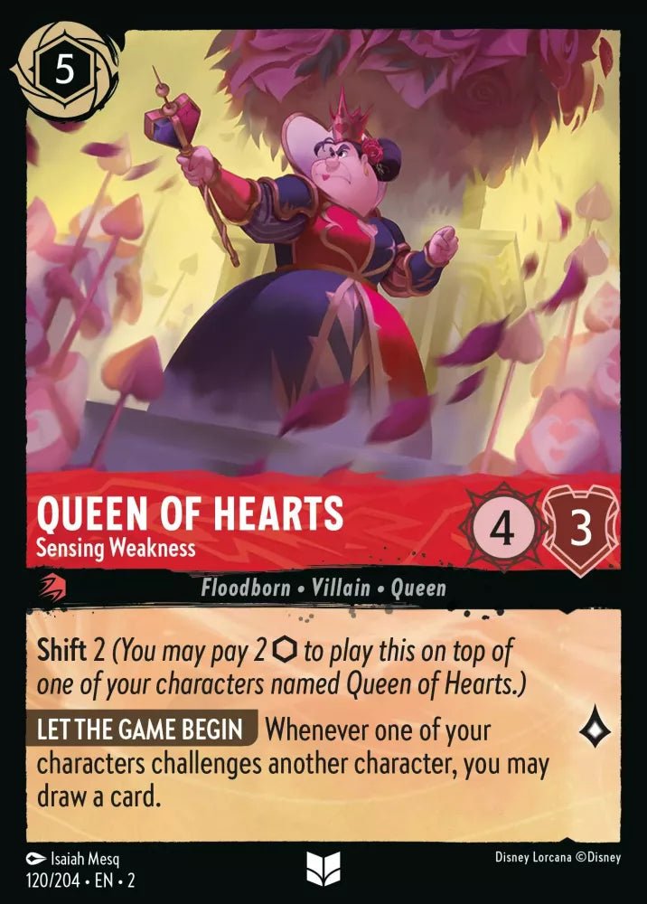 Disney Lorcana - [120/204][S2] - QUEEN OF HEARTS - Sensing Weakness ENG FOIL [M/NM] - The Great Illuminary -