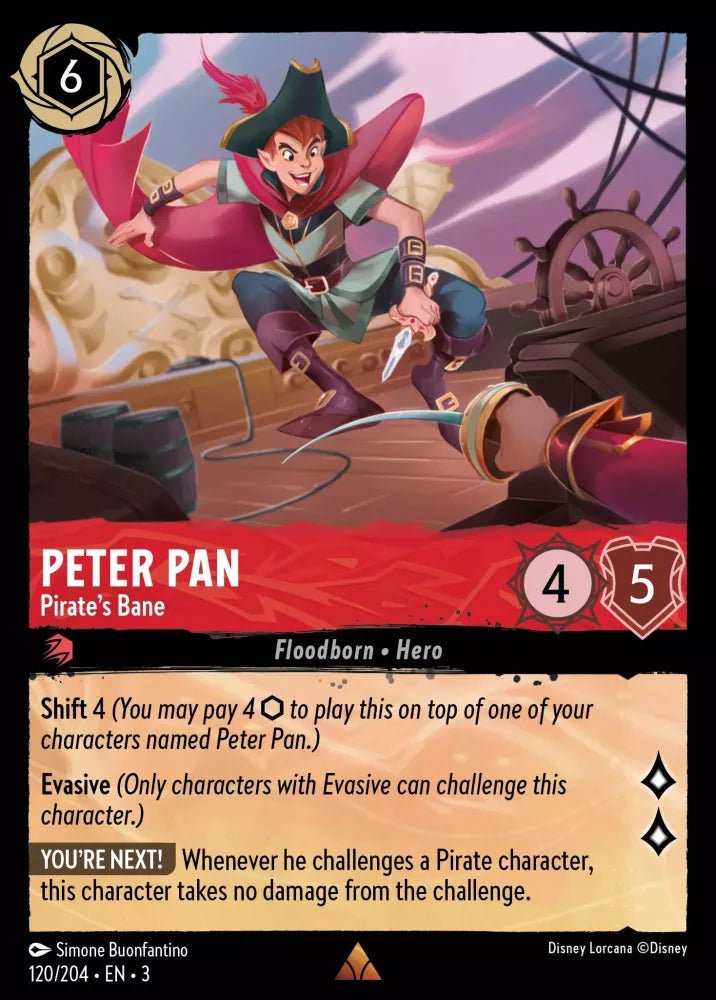 Disney Lorcana - [120/204][S3] - PETER PAN - Pirate's Bane FOIL [M/NM] - The Great Illuminary -