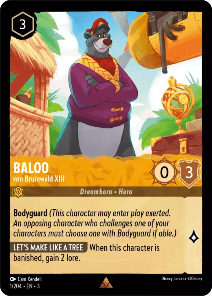 Disney Lorcana - [1/204][S3] - BALOO - von Bruinwald XIII ENG FOIL [M/NM] - The Great Illuminary -