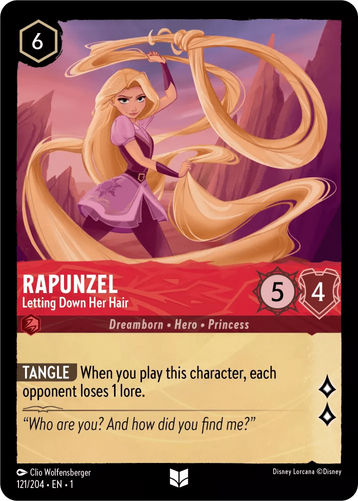 Disney Lorcana - [121/204] - RAPUNZEL - Letting Down Her Hair ENG FOIL [M/NM] - The Great Illuminary -