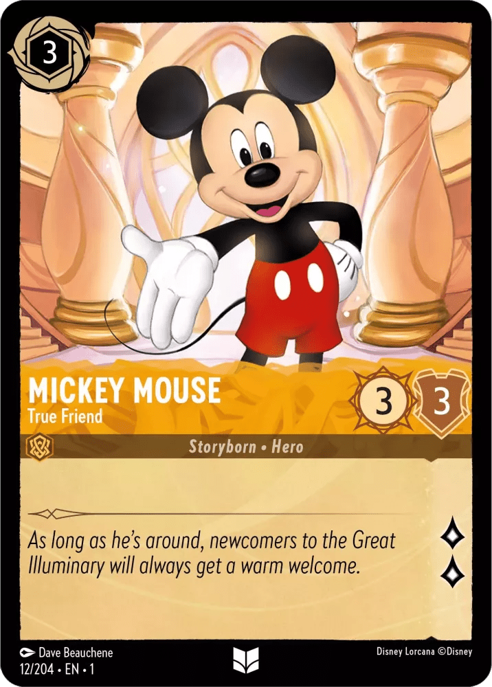 Disney Lorcana - [12/204] - MICKEY MOUSE - True Friend ENG FOIL [M/NM] - The Great Illuminary -