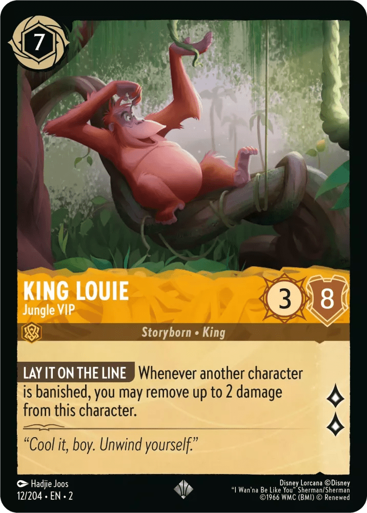 Disney Lorcana - [12/204][S2] - KING LOUIE - Jungle VIP ENG FOIL [M/NM] - The Great Illuminary -