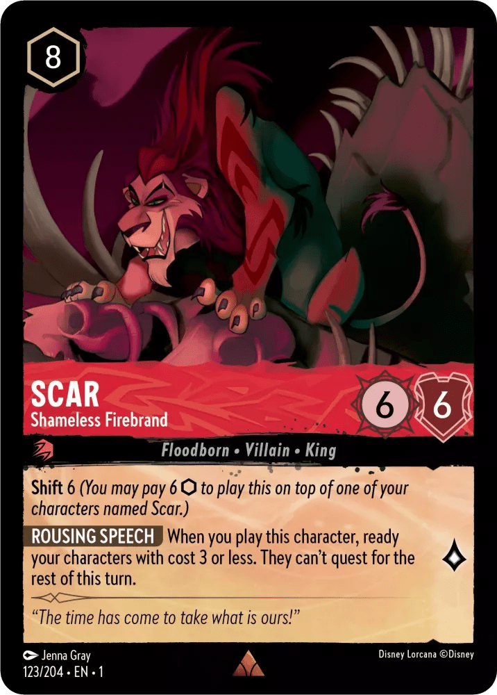 Disney Lorcana - [123/204] - SCAR - Shameless Firebrand ENG FOIL [M/NM] - The Great Illuminary -