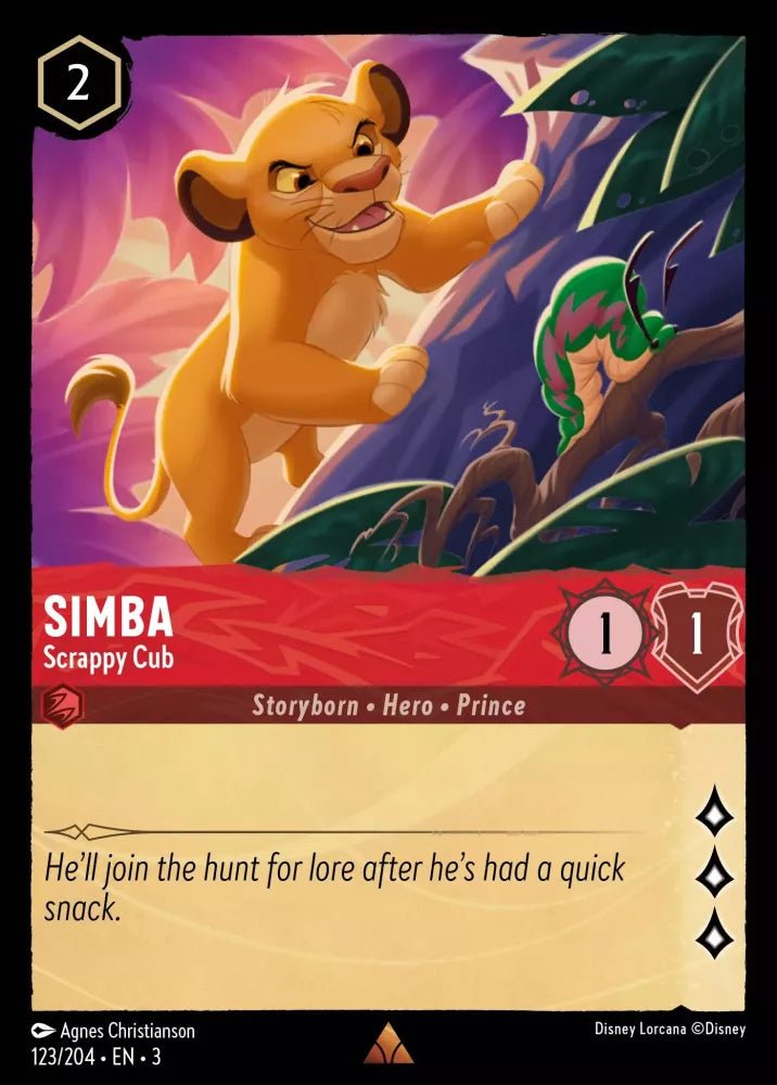 Disney Lorcana - [123/204][S3] - SIMBA - Scrappy Cub NON-FOIL [M/NM] - The Great Illuminary -