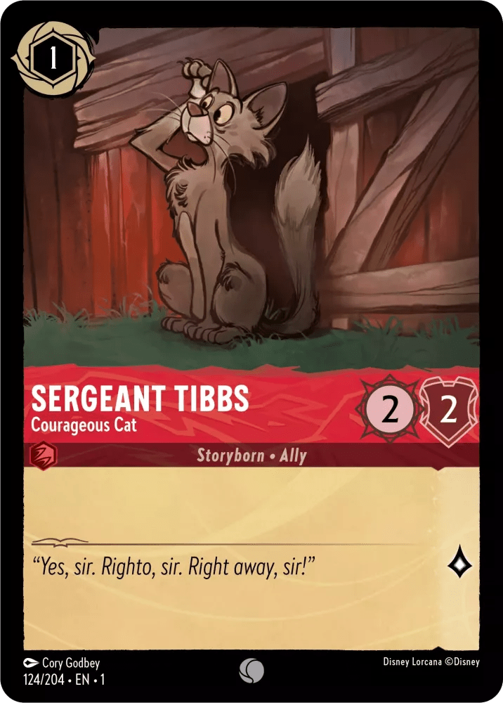 Disney Lorcana - [124/204] - SERGEANT TIBBS - Courageous Cat ENG FOIL [M/NM] - The Great Illuminary -