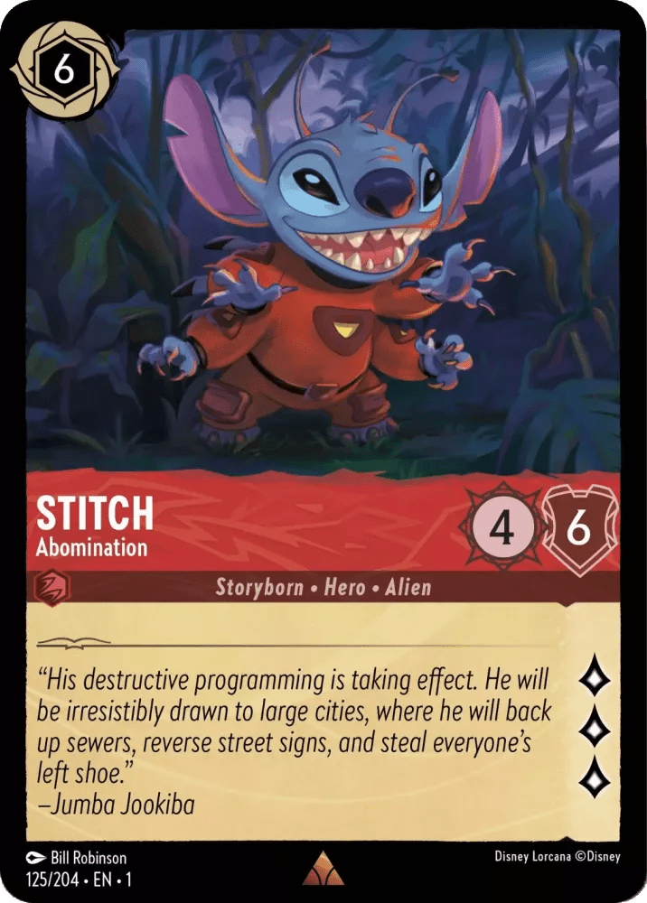 Disney Lorcana - [125/204] - STITCH - Abomination ENG FOIL [M/NM] - The Great Illuminary -