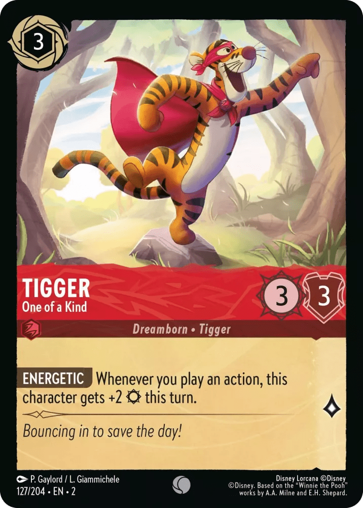 Disney Lorcana - [127/204][S2] - TIGGER - One of a Kind ENG FOIL [M/NM] - The Great Illuminary -