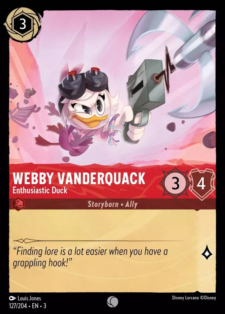 Disney Lorcana - [127/204][S3] - WEBBY VANDERQUACK - Enthusiastic Duck FOIL [M/NM] - The Great Illuminary -