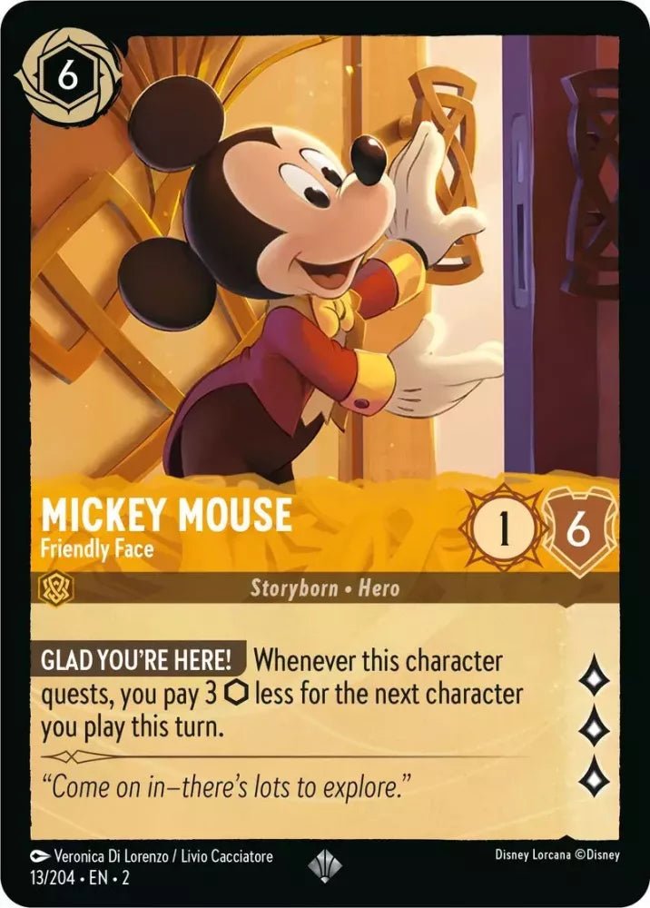 Disney Lorcana - [13/204][S2] - MICKEY MOUSE - Friendly Face ENG FOIL [M/NM] - The Great Illuminary -