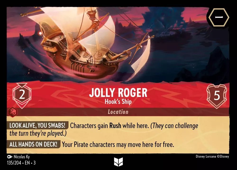 Disney Lorcana - [135/204][S3] - JOLLY ROGER - Hook's Ship FOIL [M/NM] - The Great Illuminary -