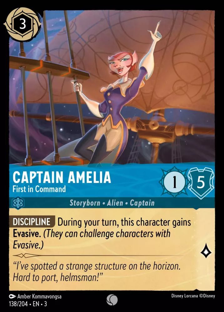 Disney Lorcana - [138/204][S3] - CAPTAIN AMELIA - First in Command FOIL [M/NM] - The Great Illuminary -