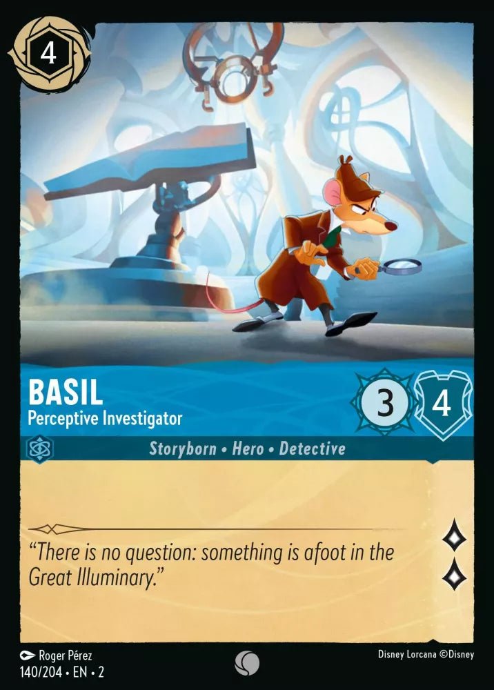 Disney Lorcana - [140/204][S2] - BASIL - Perceptive Investigator ENG FOIL [M/NM] - The Great Illuminary -