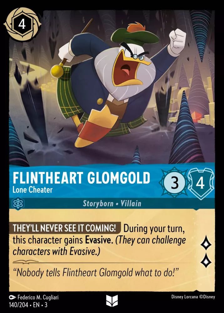 Disney Lorcana - [140/204][S3] - FLINTHEART GLOMGOLD - Lone Cheater FOIL [M/NM] - The Great Illuminary -