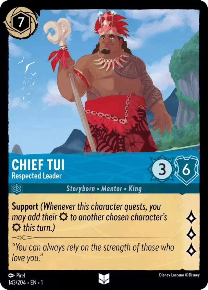 Disney Lorcana - [143/204] - CHIEF TUI - Respected Leader ENG NON-FOIL [M/NM] - The Great Illuminary -