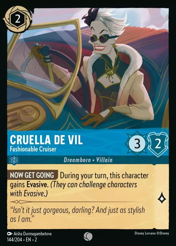 Disney Lorcana - [144/204][S2] - CUELLA DE VIL - Fashionable Cruiser ENG FOIL [M/NM] - The Great Illuminary -