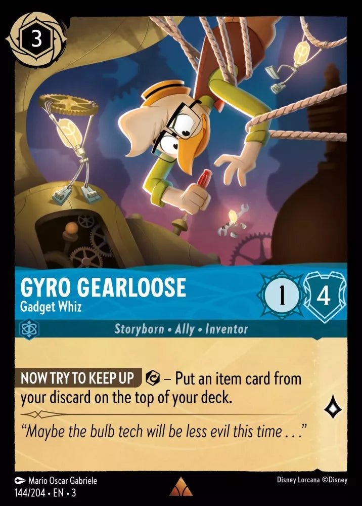 Disney Lorcana - [144/204][S3] - GYRO GEARLOOSE - Gadget Whiz FOIL [M/NM] - The Great Illuminary -