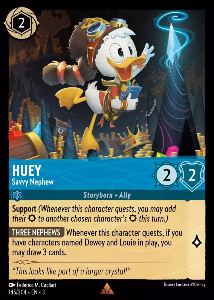 Disney Lorcana - [145/204][S3] - HUEY - Savvy Nephew FOIL [M/NM] - The Great Illuminary -