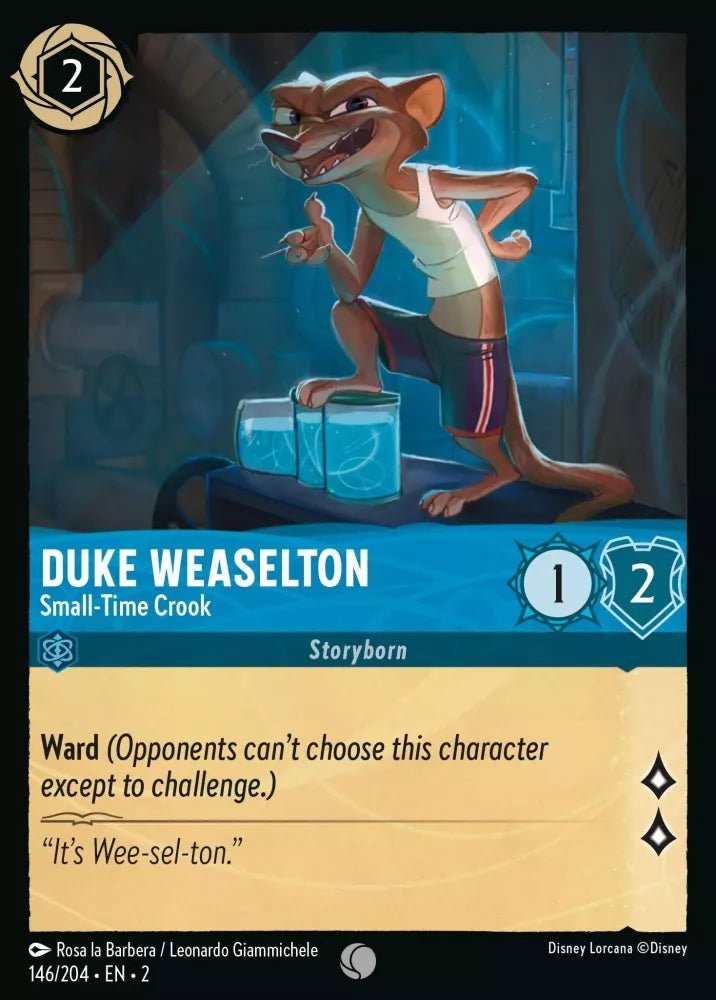 Disney Lorcana - [146/204][S2] - DUKE WEASELTON - Small-Time Crook ENG FOIL [M/NM] - The Great Illuminary -