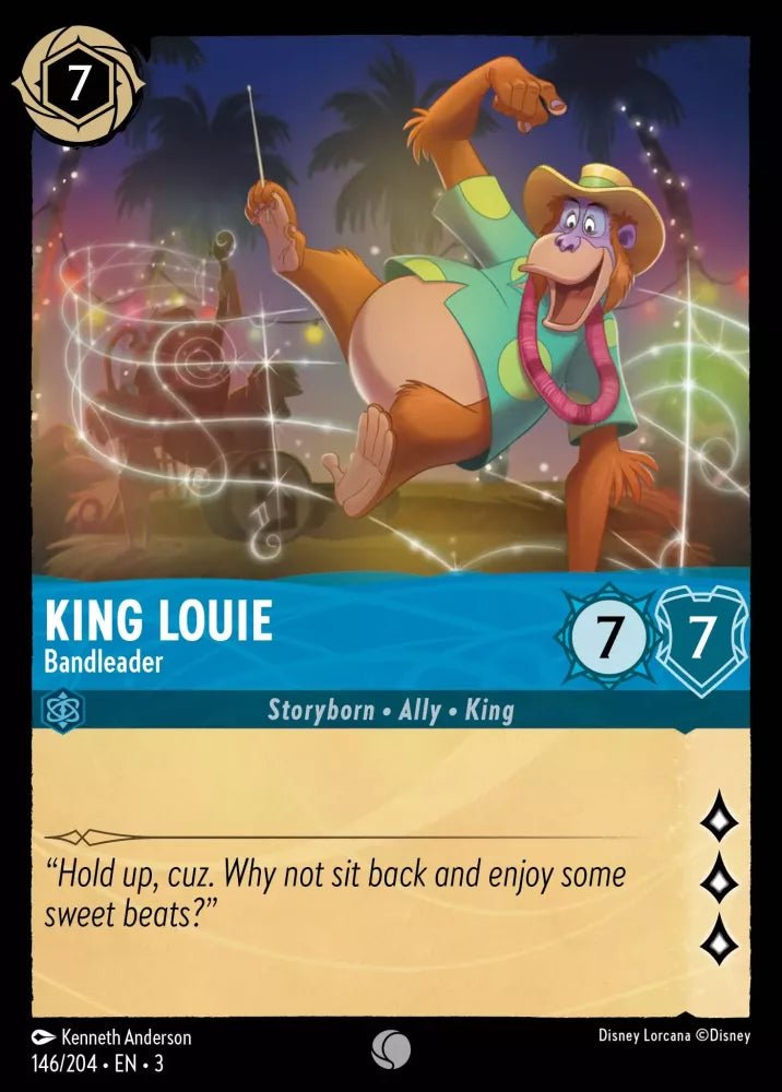 Disney Lorcana - [146/204][S3] - KING LOUIE - Bandleader FOIL [M/NM] - The Great Illuminary -