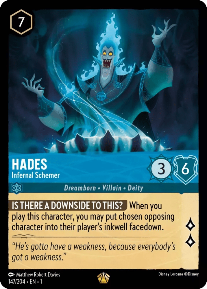 Disney Lorcana - [147/204] - HADES - Infernal Schemer ENG FOIL [M/NM] - The Great Illuminary -