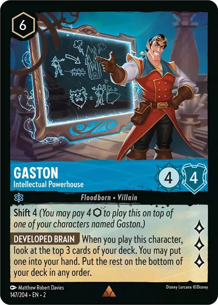 Disney Lorcana - [147/204][S2] - GASTON - Intellectual Powerhouse ENG FOIL [M/NM] - The Great Illuminary -