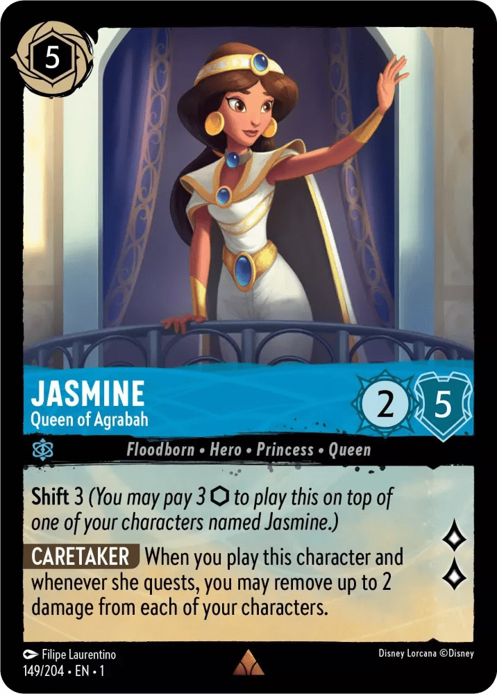 Disney Lorcana - [149/204] - JASMINE - Queen of Agrabah ENG FOIL [M/NM] - The Great Illuminary -