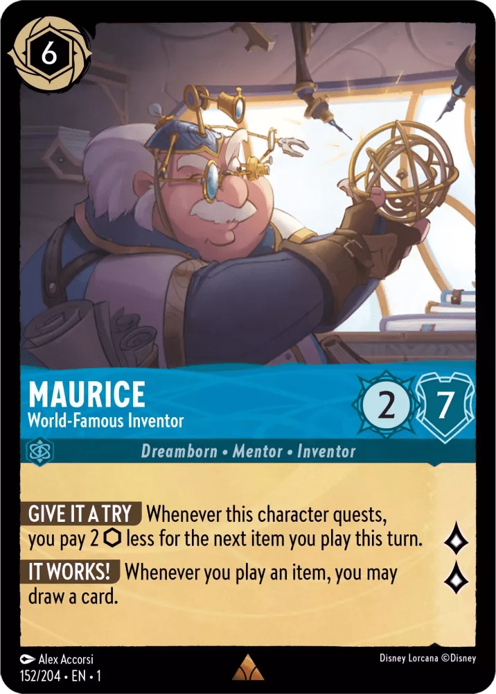 Disney Lorcana - [152/204] - MAURICE - World-Famous Inventor ENG FOIL [M/NM] - The Great Illuminary -