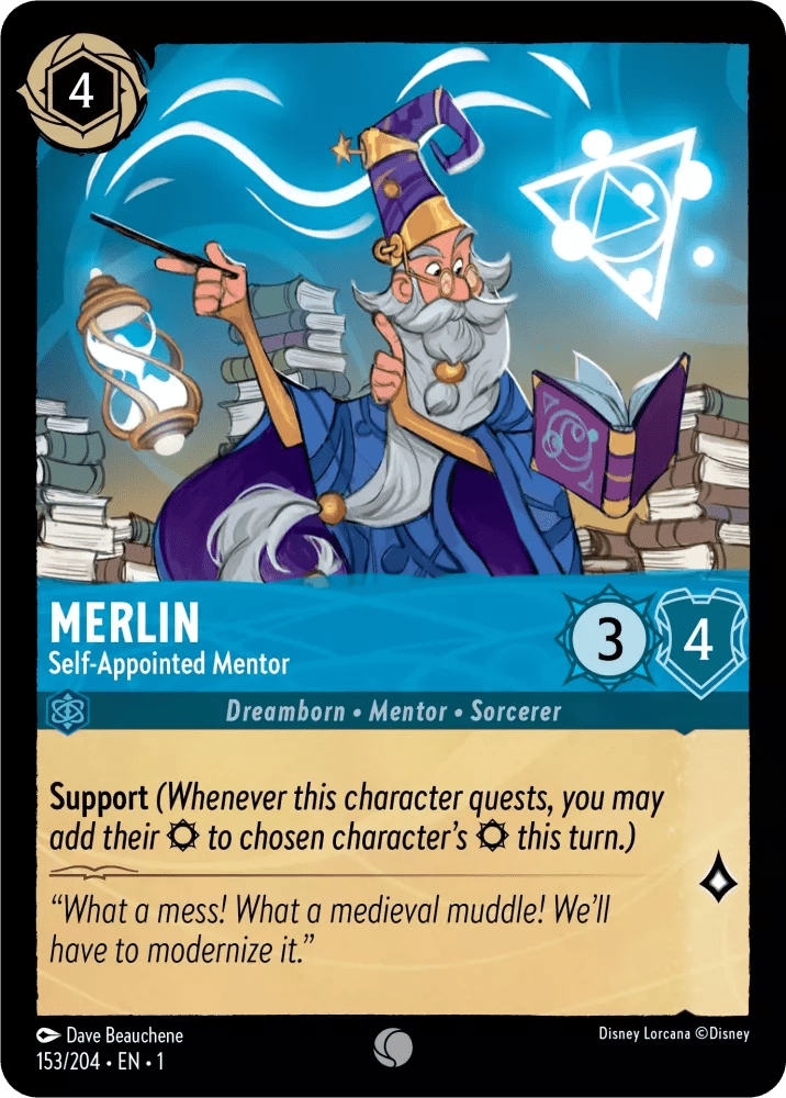 Disney Lorcana - [153/204] - MERLIN - Self-Appointed Mentor ENG FOIL [M/NM] - The Great Illuminary -