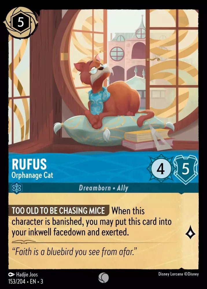 Disney Lorcana - [153/204][S3] - RUFUS - Orphanage Cat FOIL [M/NM] - The Great Illuminary -