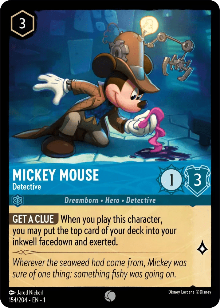 Disney Lorcana - [154/204] - MICKEY MOUSE - Detective ENG FOIL [M/NM] - The Great Illuminary -