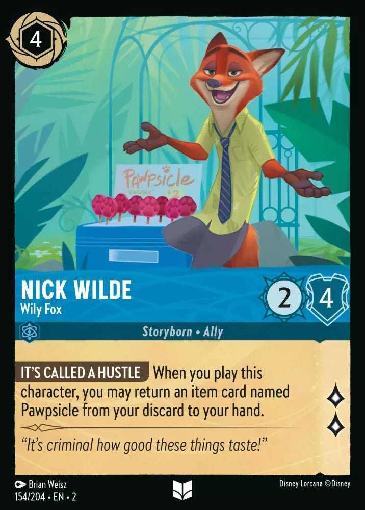 Disney Lorcana - [154/204][S2] - NICK WILDE - Wily Fox ENG FOIL [M/NM] - The Great Illuminary -