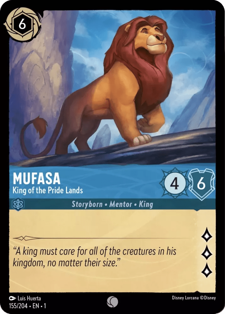 Disney Lorcana - [155/204] - MUFASA - King of the Pride Lands ENG FOIL [M/NM] - The Great Illuminary -