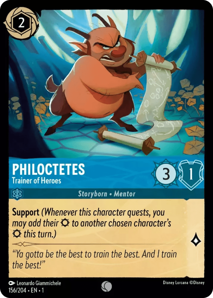 Disney Lorcana - [156/204] - PHILOCTETES - Trainer of Heroes ENG FOIL [M/NM] - The Great Illuminary -