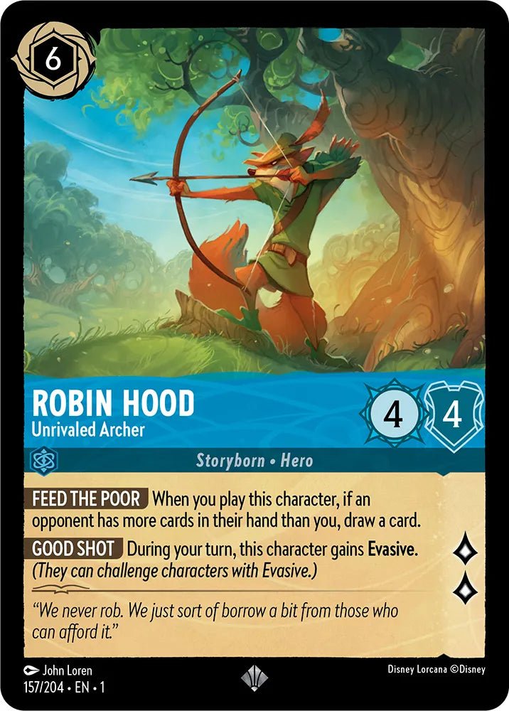 Disney Lorcana - [157/204] - ROBIN HOOD - Unrivaled Archer ENG FOIL [M/NM] - The Great Illuminary -