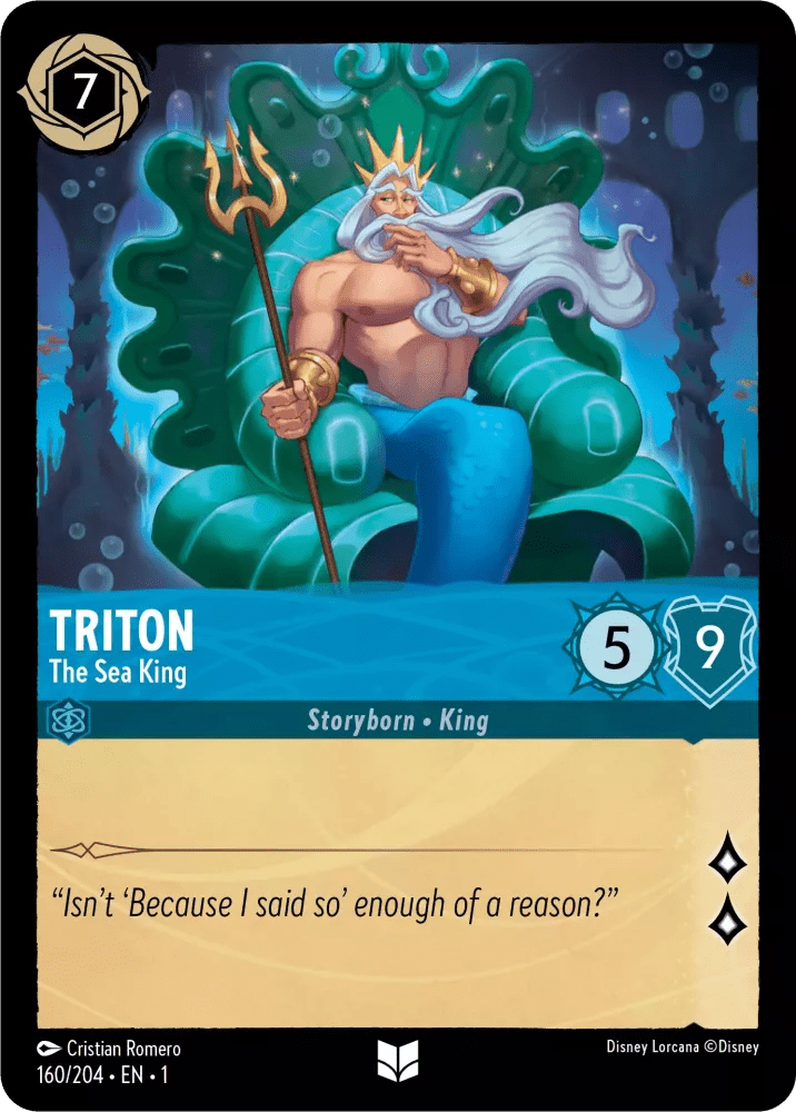 Disney Lorcana - [160/204] - TRITON - The Sea King ENG FOIL [M/NM] - The Great Illuminary -