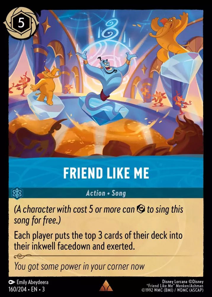 Disney Lorcana - [160/204][S3] - FRIEND LIKE ME NON-FOIL [M/NM] - The Great Illuminary -